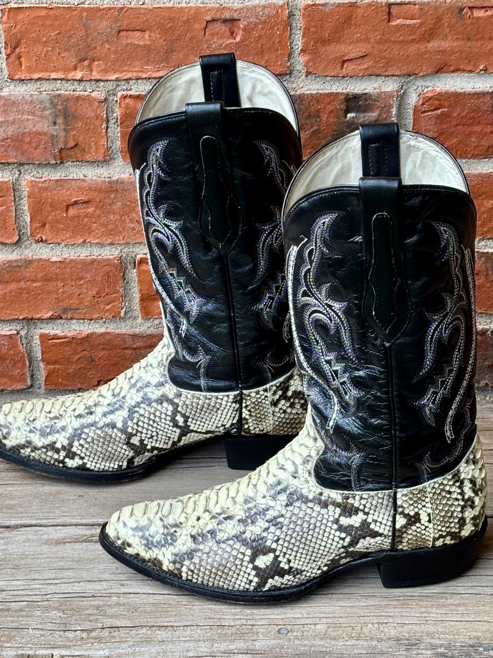 JB Dillon Reserve Python Snake JBR 1001 Western Cowboy Boots Sz 8.5D